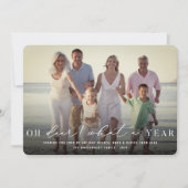 Oh Deer What A Yearタイポグラフィシンプル写真モダン シーズンカード (正面)