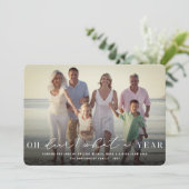 Oh Deer What A Yearタイポグラフィシンプル写真モダン シーズンカード (スタンド正面)