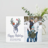 Oh Deer What a Yearメリークリスマスグリーティングフォト シーズンカード (スタンド正面)