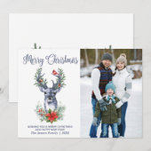 Oh Deer What a Yearメリークリスマスグリーティングフォト シーズンカード (正面/裏面)