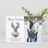 Oh Deer What a Yearメリークリスマスグリーティングフォト シーズンカード (スタンド正面)
