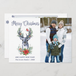 Oh Deer What a Yearメリークリスマスグリーティングフォト シーズンカード