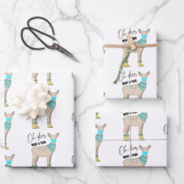 Oh Deer What A Yearラッピング紙シート ラッピングペーパーシート