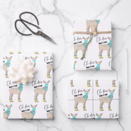 Oh Deer What A Yearラッピング紙シート ラッピングペーパーシート