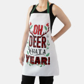 OH DEER What a Year おもしろい Holiday エプロン (インサイチュ)