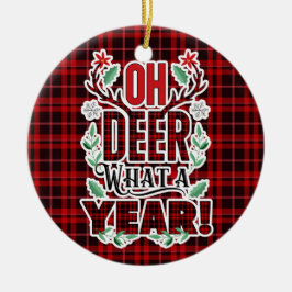 Oh Deer What a Year Christmas写真 セラミックオーナメント