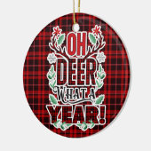 Oh Deer What a Year Christmas写真 セラミックオーナメント (左)