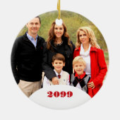 Oh Deer What a Year Christmas写真 セラミックオーナメント (裏面)