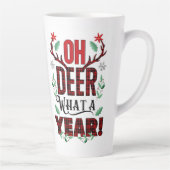 Oh Deer What a Year Christmas Plaid カフェラテマグ (右)