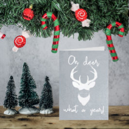 Oh Deer, What A Year! Funny Christmas 箔カード