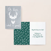 Oh Deer, What A Year! Funny Christmas 箔カード (ディスプレー)