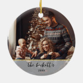 Oh Deer, What A Year! Funny Christmas Custom Photo セラミックオーナメント (裏面)