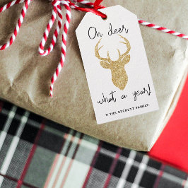 Oh Deer, What A Year! Funny Christmas Holiday ギフトタグ