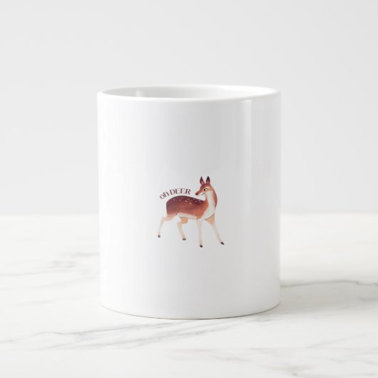Oh Deer Whimsical Creative Design  ジャンボコーヒーマグカップ (正面)