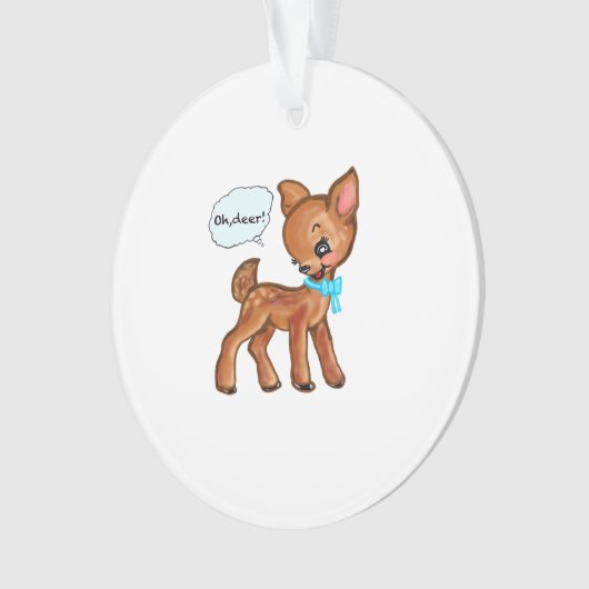 Oh Deer Whimsical Forest Vibe オーナメント (正面)