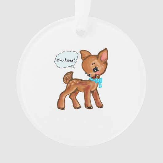 Oh Deer Whimsical Forest Vibe オーナメント (正面)