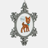 Oh Deer Whimsical Forest Vibe  スノーフレークピューターオーナメント (左)