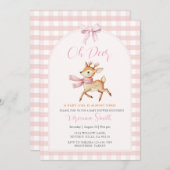 Oh Deer Winter Baby Girl Shower Invitation 招待状 (正面/裏面)