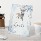 Oh Deer Winter Boy Baby Shower Drinks 台座サイン (インサイチュ)