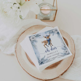 Oh Deer Winter Boy Baby Shower Napkins スタンダードカクテルナプキン