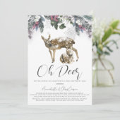 Oh Deer Winter Folids Baby Shower by Mail 招待状 (スタンド正面)