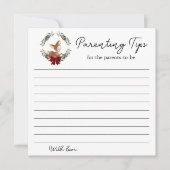 Oh Deer Winter Greenery赤ちゃんシャワー親のヒント ノートカード (正面)