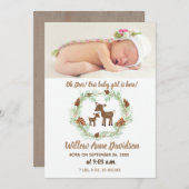 Oh Deer Woodland自然写真誕生のお知らせ 案内状 (正面/裏面)