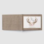 Oh Deer Woodland ベビーシャワー ゲストブック – Boho Wat (全面)