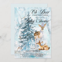 Oh Deer Woodland Animals Winter Boy Baby Shower I