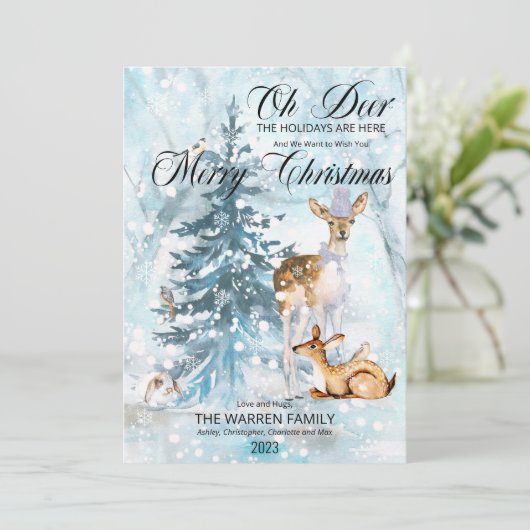 Oh Deer Woodland Animals Winter Merry Christmas (スタンド正面)
