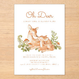 Oh Deer Woodland Forest Baby Shower  アクリル招待状