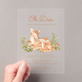 Oh Deer Woodland Forest Baby Shower  アクリル招待状 (インサイチュ (ポータブル))