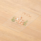 Oh Deer Woodland Forest Baby Shower  アクリル招待状 (レイダウン)