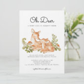 Oh Deer Woodland Forest Baby Shower  招待状 (スタンド正面)