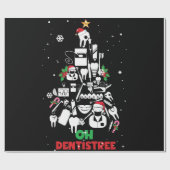 Oh Dentistree Dentist Dental Teeth Christmas Tree ラッピングペーパー (フラット)