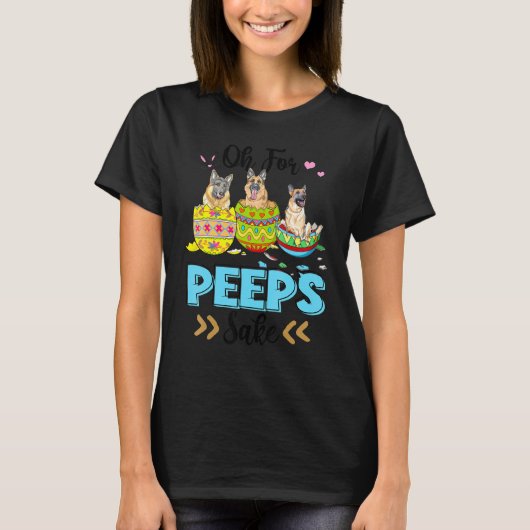 Oh For German Shepherd Sake  Easter Bunny Ear Egg Tシャツ (正面)