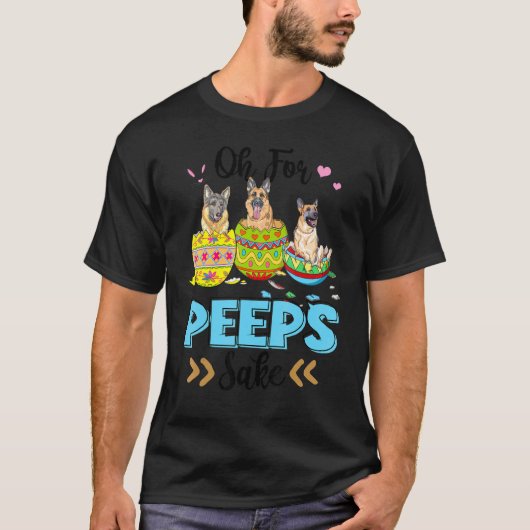 Oh For German Shepherd Sake Easter Bunny Ear Egg Tシャツ (正面)