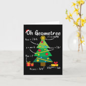 Oh geometreeおもしろいクリスマスツリー幾何学の数学のチーム カード (黄色い花)