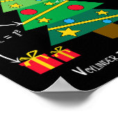 Oh geometreeおもしろいクリスマスツリー幾何学の数学のチーム ポスター (角)