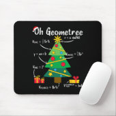 Oh geometreeおもしろいクリスマスツリー幾何学の数学のチーム マウスパッド (マウス)