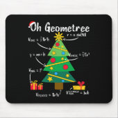Oh geometreeおもしろいクリスマスツリー幾何学の数学のチーム マウスパッド (正面)