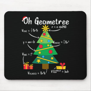 Oh geometreeおもしろいクリスマスツリー幾何学の数学のチーム マウスパッド