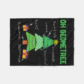 Oh Geometree Geometry数学サイエンス先生Christm フリースブランケット (正面(横))