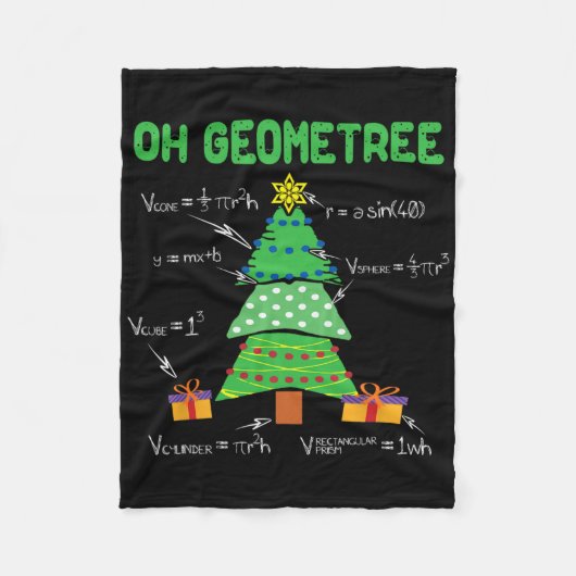 Oh Geometree Geometry数学サイエンス先生Christm フリースブランケット (正面)