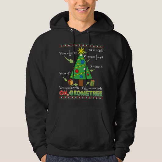 Oh Geometree Geometry Math先生クリスマスツリー パーカ (正面)