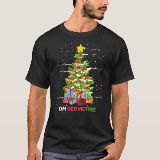 Oh Geometree Tree Christmas Tree Geometry Math Te Tシャツ (正面)