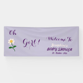 Oh Girl! 可愛いデイジーのベビーガールシャワーのウェルカム 横断幕