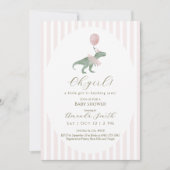 Oh Girl Dinosaur Baby Shower Invitation 招待状 (正面)