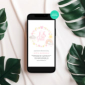 Oh Girl Frame Boho Rainbow Baby Shower 招待状