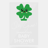 Oh Girl Shamrock Baby Showerへようこそ アクリルサイン (正面)